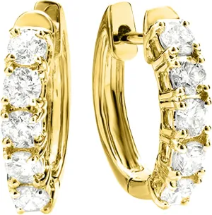 1-6 Carat Classic LAB GROWN Diamond Huggie Hoop Earrings for Women Ultra Premium Collection (D-E Color, VS1-VS2 Clarity)