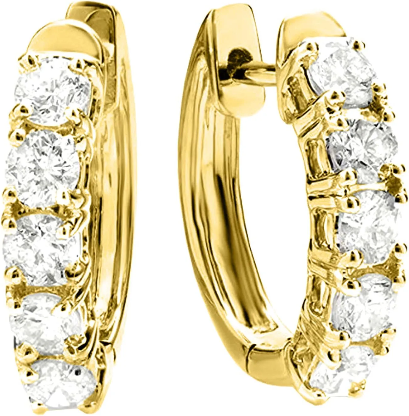 1-6 Carat Classic LAB GROWN Diamond Huggie Hoop Earrings for Women Ultra Premium Collection (D-E Color, VS1-VS2 Clarity)