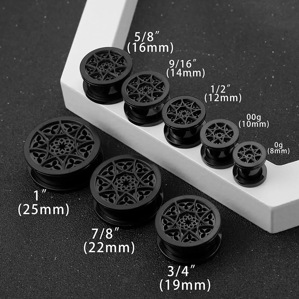1 Pair New Classic gauges Ear Plugs Tunnels Hypoallergenic 316 Stainless Steel Ear Gauges 8mm-25mm (0G-1") Body Piercing Jewelry