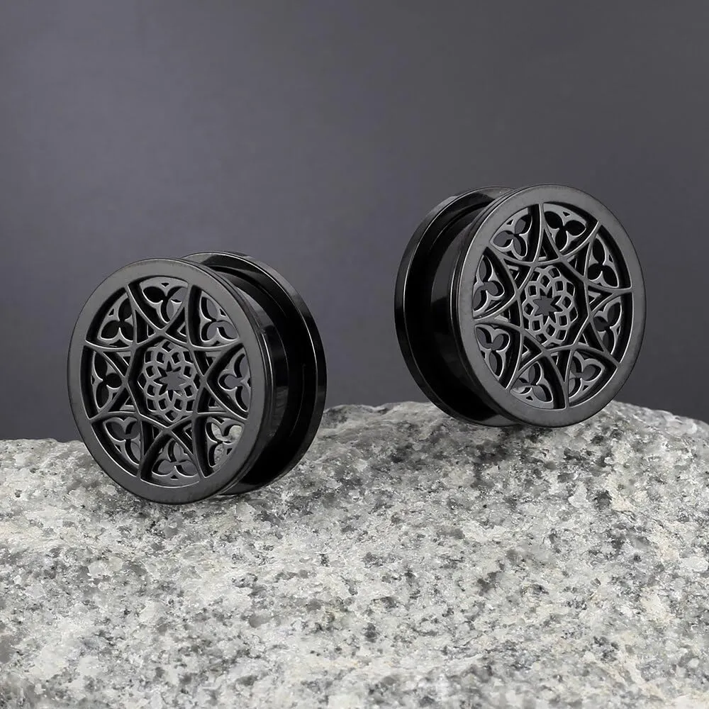 1 Pair New Classic gauges Ear Plugs Tunnels Hypoallergenic 316 Stainless Steel Ear Gauges 8mm-25mm (0G-1") Body Piercing Jewelry