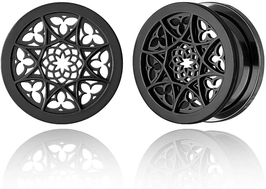 1 Pair New Classic gauges Ear Plugs Tunnels Hypoallergenic 316 Stainless Steel Ear Gauges 8mm-25mm (0G-1") Body Piercing Jewelry