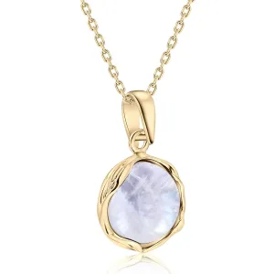 14K Gold Plated Moonstone Necklace for Women - Moonstone Pendant Gold Necklace - June Gold Birthstone Necklace - Gold Statement Necklaces - Anniversary Jewelry - Moonstone Jewelry