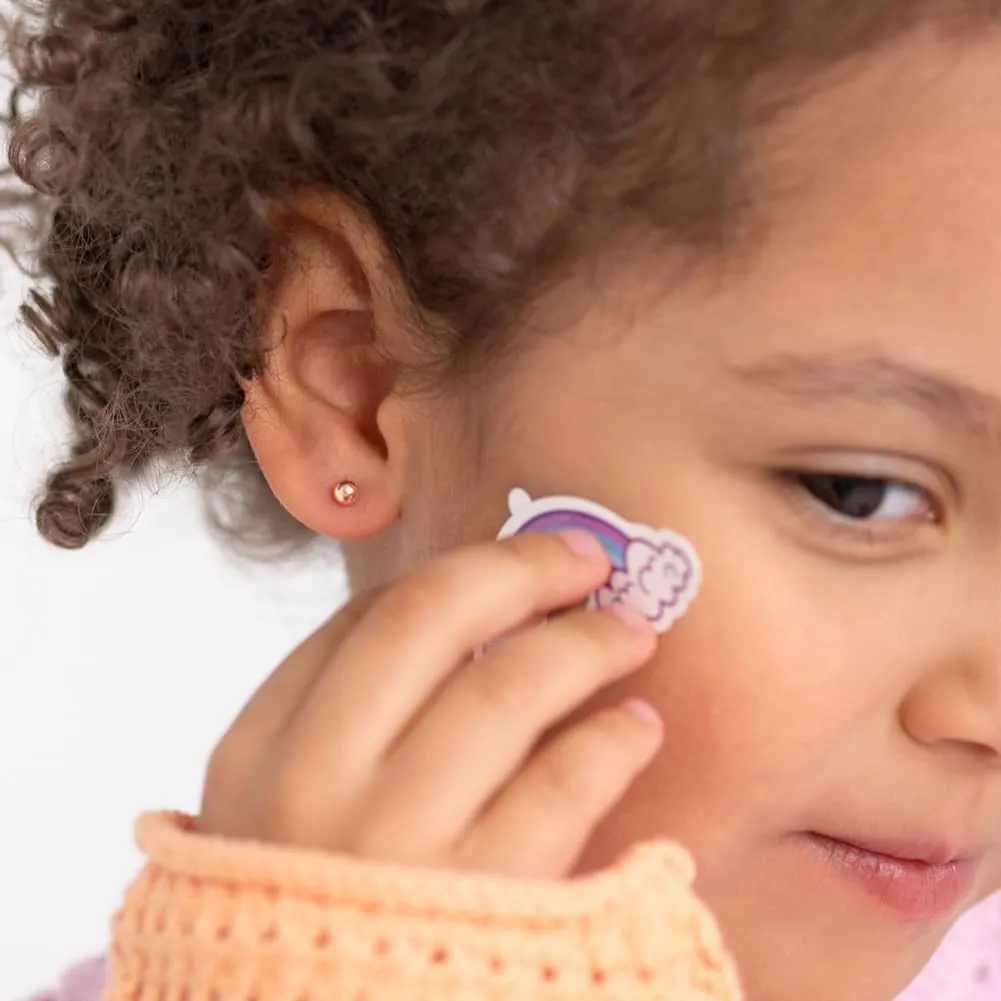 14k Rose Gold Girl's Ball Stud Screw Back Earrings for Toddlers & Young Girls - Small Classic Ball Stud Earrings for Young Kids & Preteens - Simple & Elegant Earrings for Children