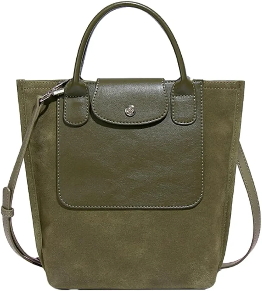 2025 Tote Bag Purse for Women Vintage Bucket Handbag Shoulder Crossbody Bag Frosted Top Handle Handbags Purses Satchels