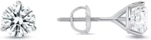 6 Ct Round Cut Diamond Stud Earrings White Gold 925 Silver Screw Back Earrings For Women's Classic Jewellery