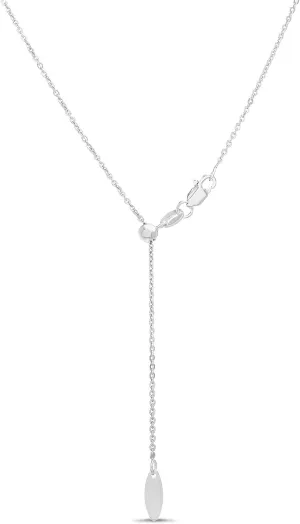 925 Sterling Silver 14-24 Inch Adjustable Chain Necklace for Women Made in Italy