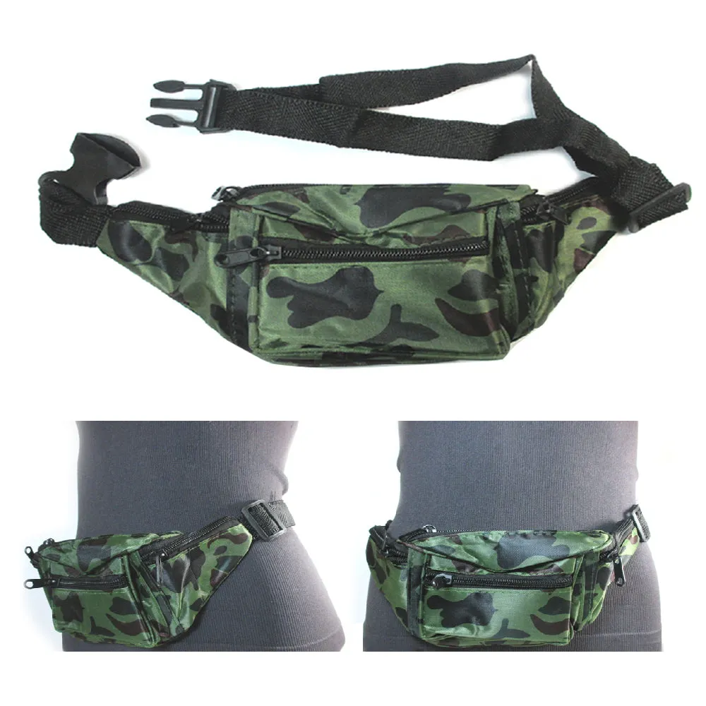 9X Fanny Pack Waist Pouch Adjustable Travel Utility Bag Belt Hip 3 Pocket Sports