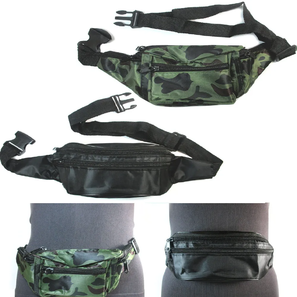 9X Fanny Pack Waist Pouch Adjustable Travel Utility Bag Belt Hip 3 Pocket Sports
