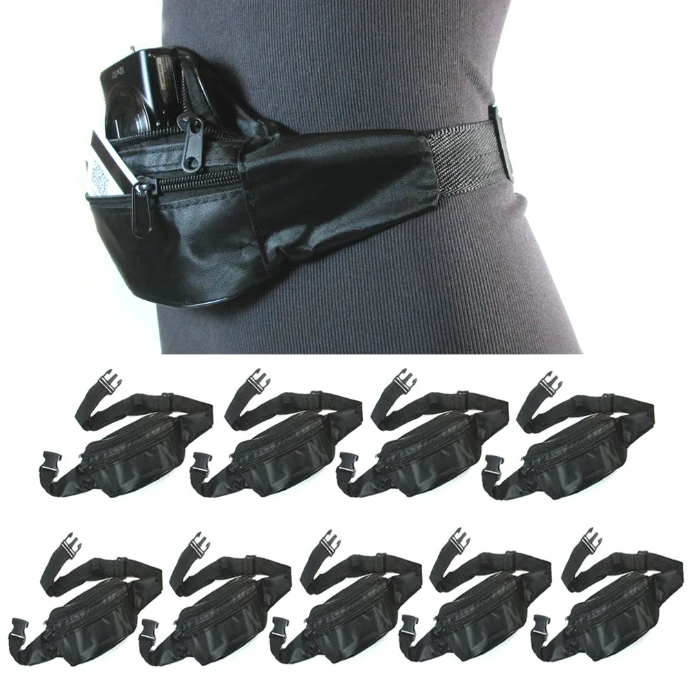 9X Fanny Pack Waist Pouch Adjustable Travel Utility Bag Belt Hip 3 Pocket Sports