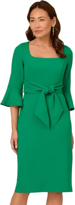 Adrianna Papell Women's Bell Sleeve Tie Front Dress