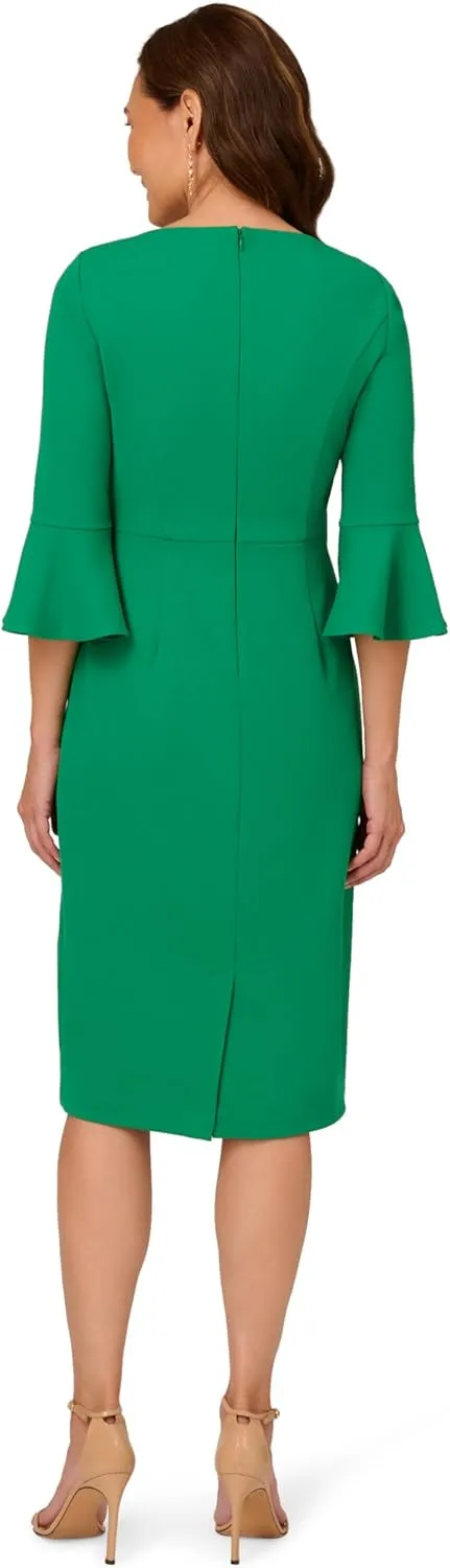 Adrianna Papell Women's Bell Sleeve Tie Front Dress
