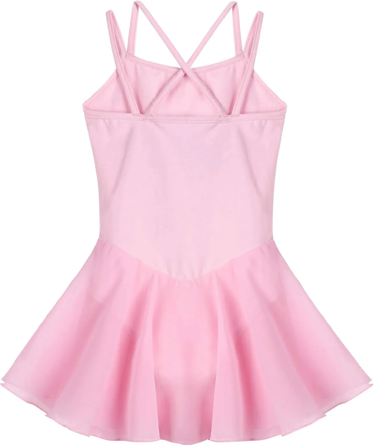 Aislor Girls Kids Sleeveless Shoulder Straps Horse Print Bodice A-line Skirt Dance Leotard with Built-in Briefs
