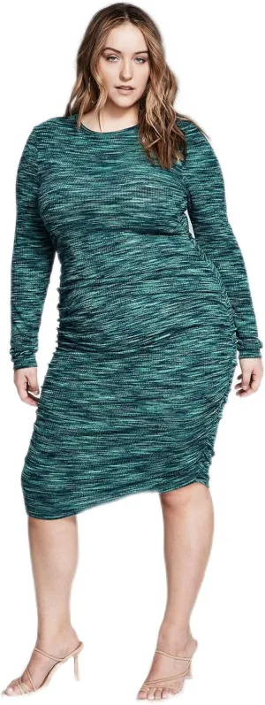 and Now This Women's Trendy Plus Size Space-Dyed Midi Dress