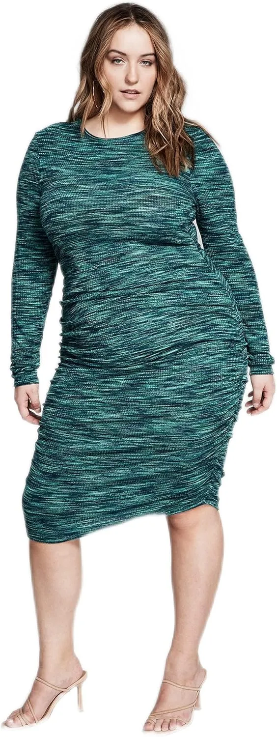 and Now This Women's Trendy Plus Size Space-Dyed Midi Dress