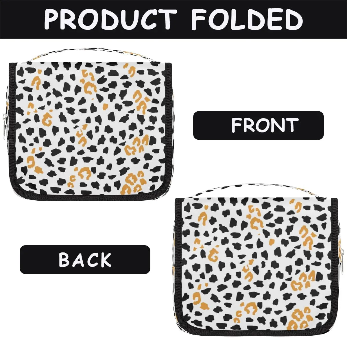 Animal Print Hanging Toiletry Bag, Spacious Travel Toiletry Bag for Women Men, Cosmetic Bags for Women, Travel Makeup Bag Suitable for Business, Camping, and Fitness