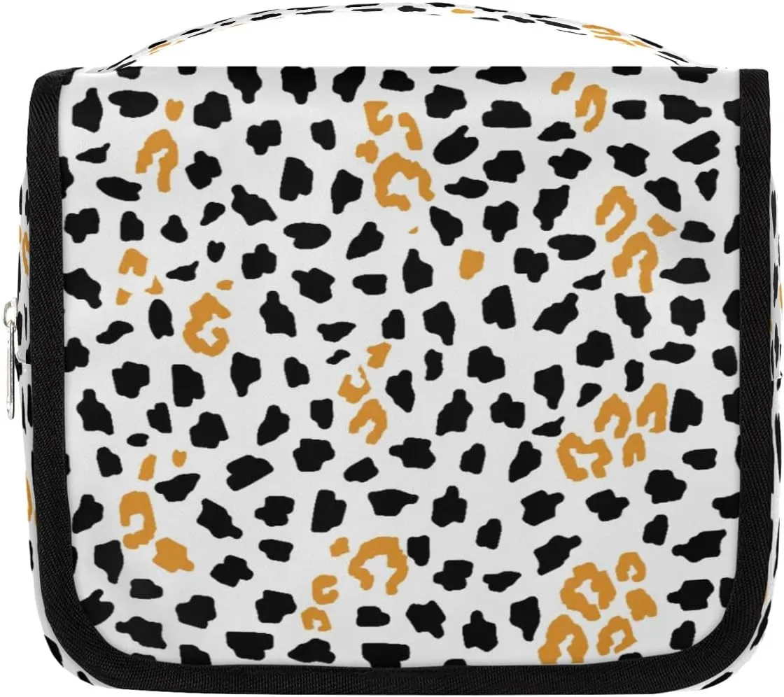 Animal Print Hanging Toiletry Bag, Spacious Travel Toiletry Bag for Women Men, Cosmetic Bags for Women, Travel Makeup Bag Suitable for Business, Camping, and Fitness
