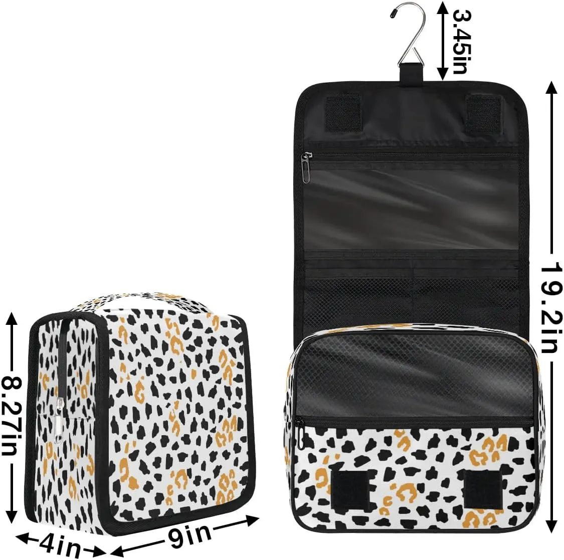 Animal Print Hanging Toiletry Bag, Spacious Travel Toiletry Bag for Women Men, Cosmetic Bags for Women, Travel Makeup Bag Suitable for Business, Camping, and Fitness