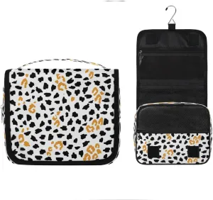 Animal Print Hanging Toiletry Bag, Spacious Travel Toiletry Bag for Women Men, Cosmetic Bags for Women, Travel Makeup Bag Suitable for Business, Camping, and Fitness