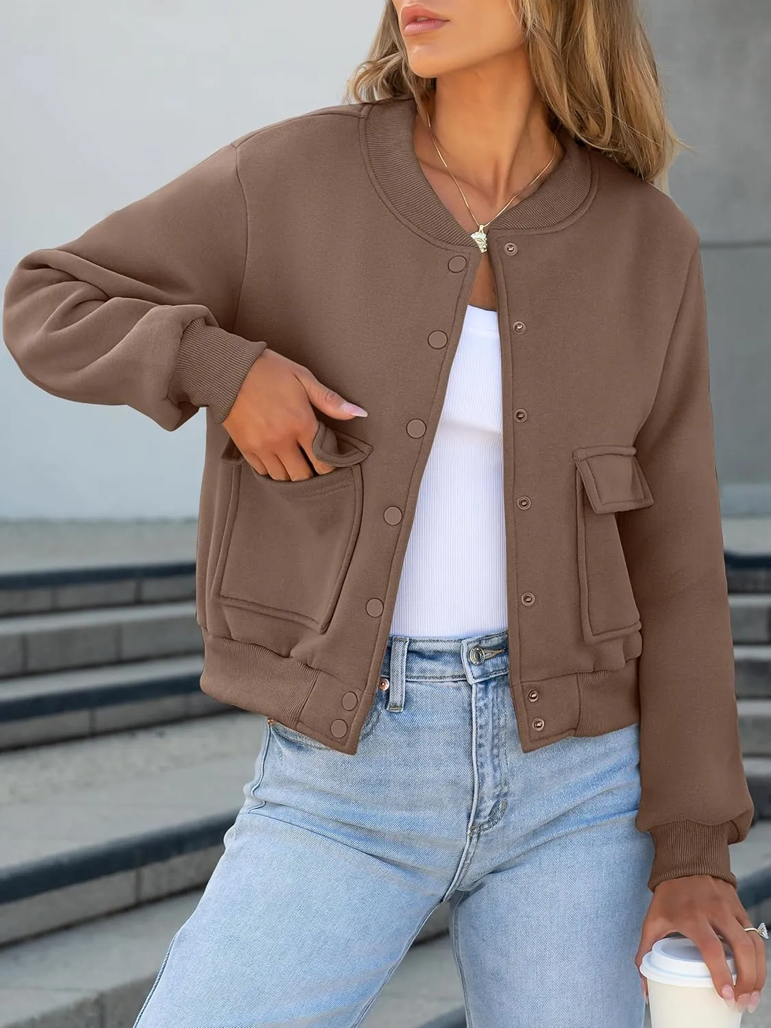 ANRABESS Women Cropped Bomber Jacket 2025 Fashion Casual Trendy Varsity Y2k Jackets