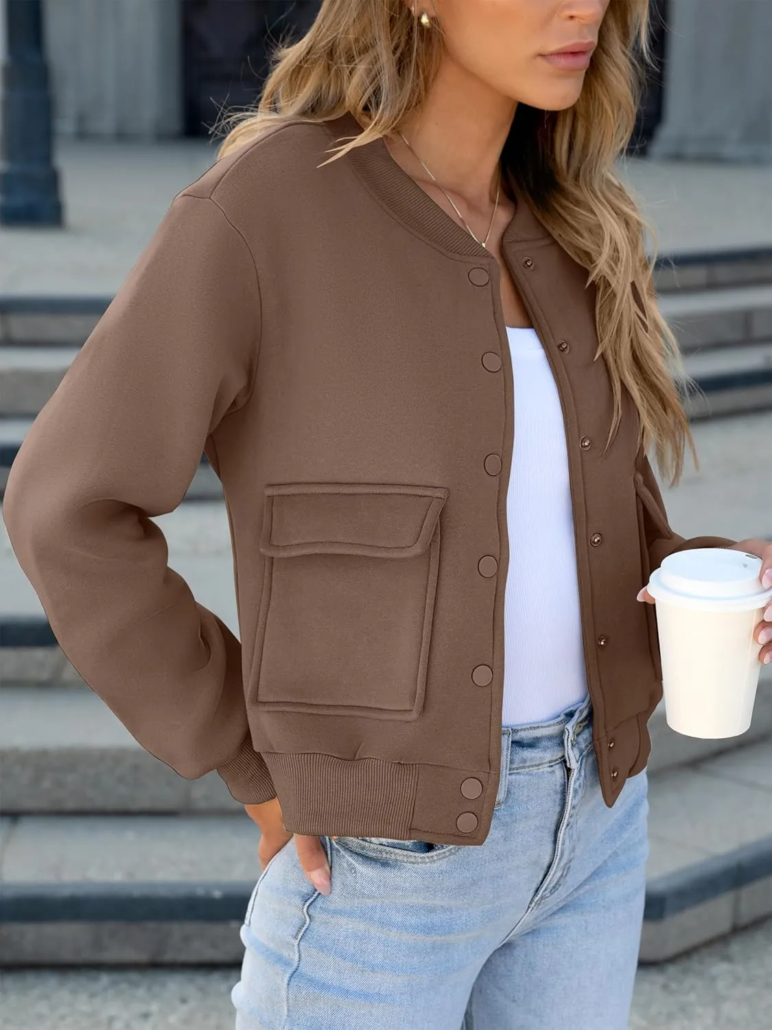 ANRABESS Women Cropped Bomber Jacket 2025 Fashion Casual Trendy Varsity Y2k Jackets