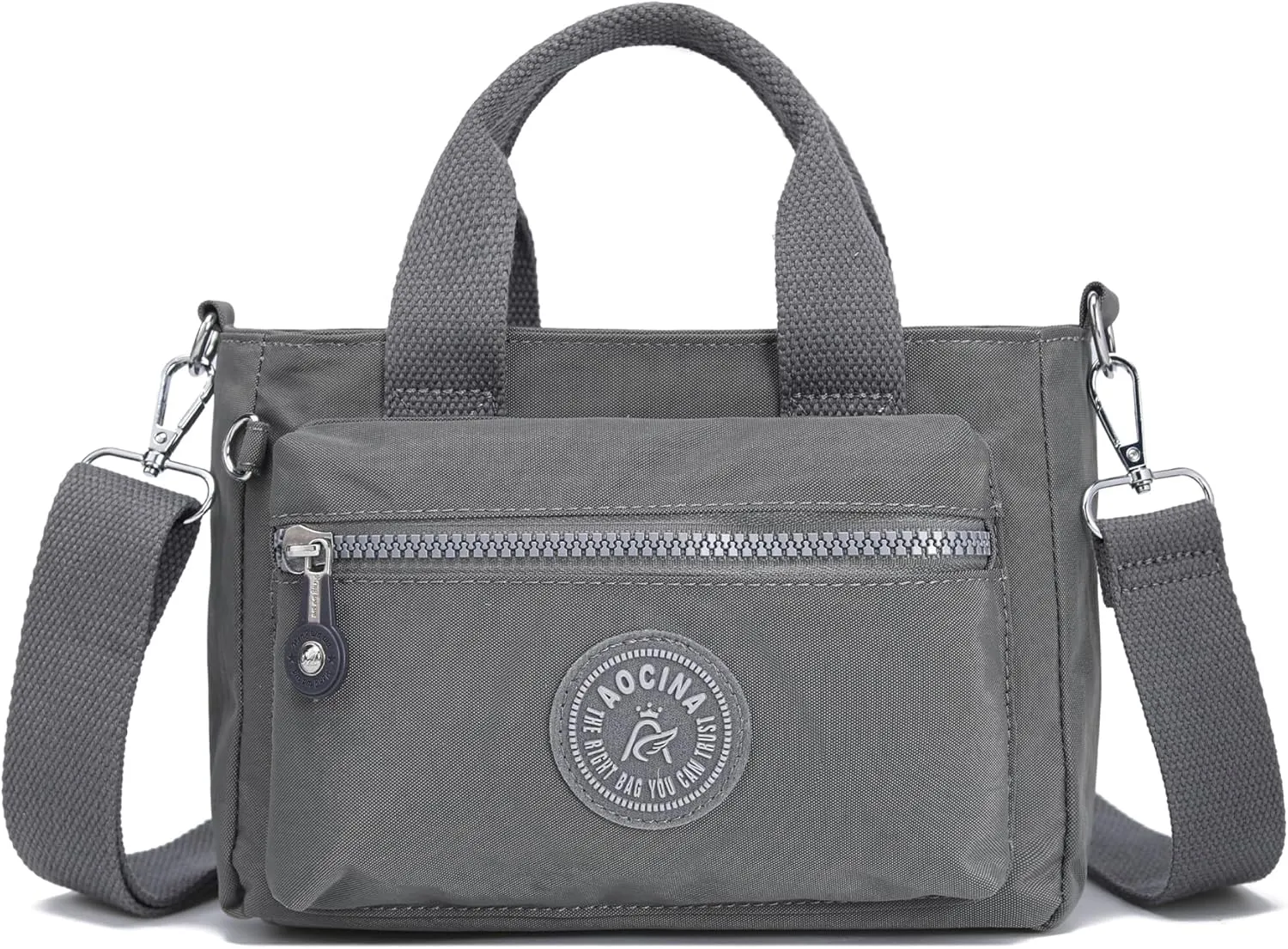 AOCINA Mini Tote Bag with Multi Pockets Small Crossbody Bags for Women Nylon Printed Shoulder Bag