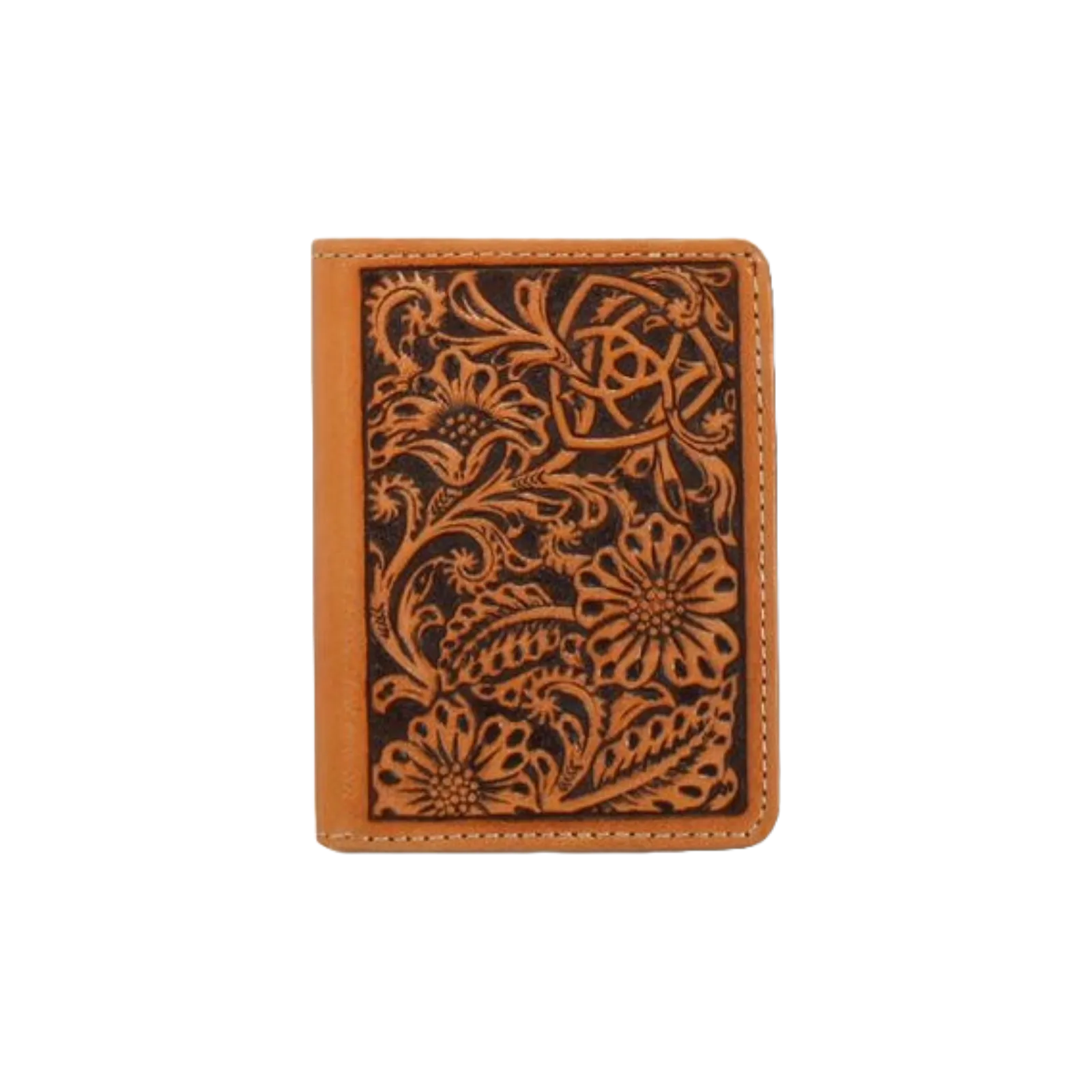 Ariat Floral Embossed Light Brown Leather Bifold Wallet A3551108
