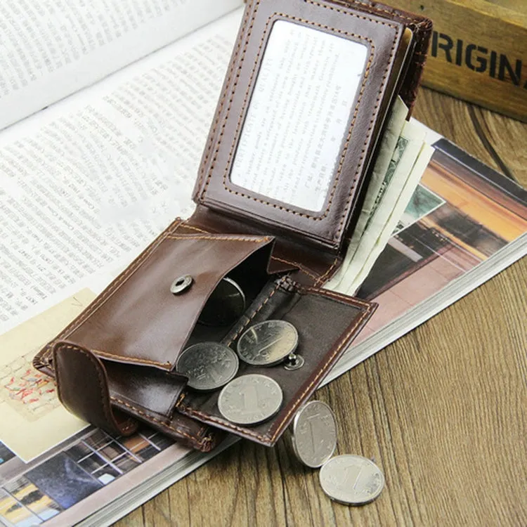 Baellerry M1078 Splicing Leather Casual Men Wallet With Buckle Multi-Card Slot Coin Purse