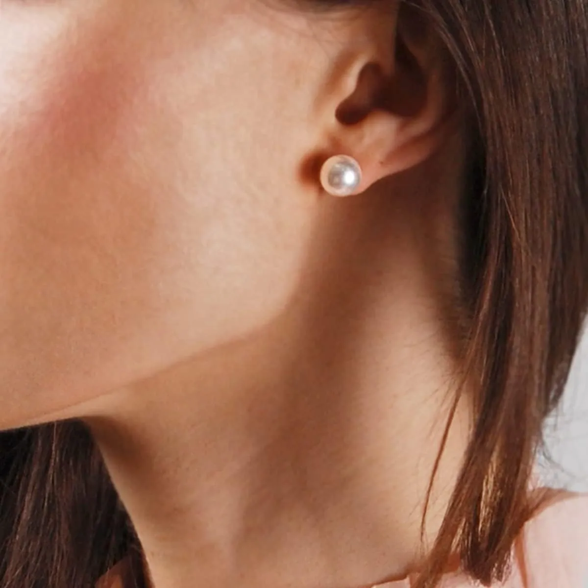 Big Simulated Pearl Earrings for Women - Oversized Classic Faux Round Large Ear Studs, Hypoallergenic and Safe for Sensitive Ears