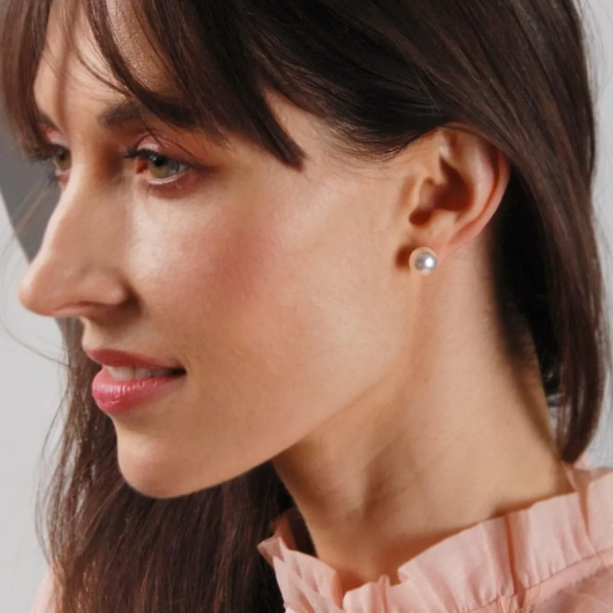 Big Simulated Pearl Earrings for Women - Oversized Classic Faux Round Large Ear Studs, Hypoallergenic and Safe for Sensitive Ears
