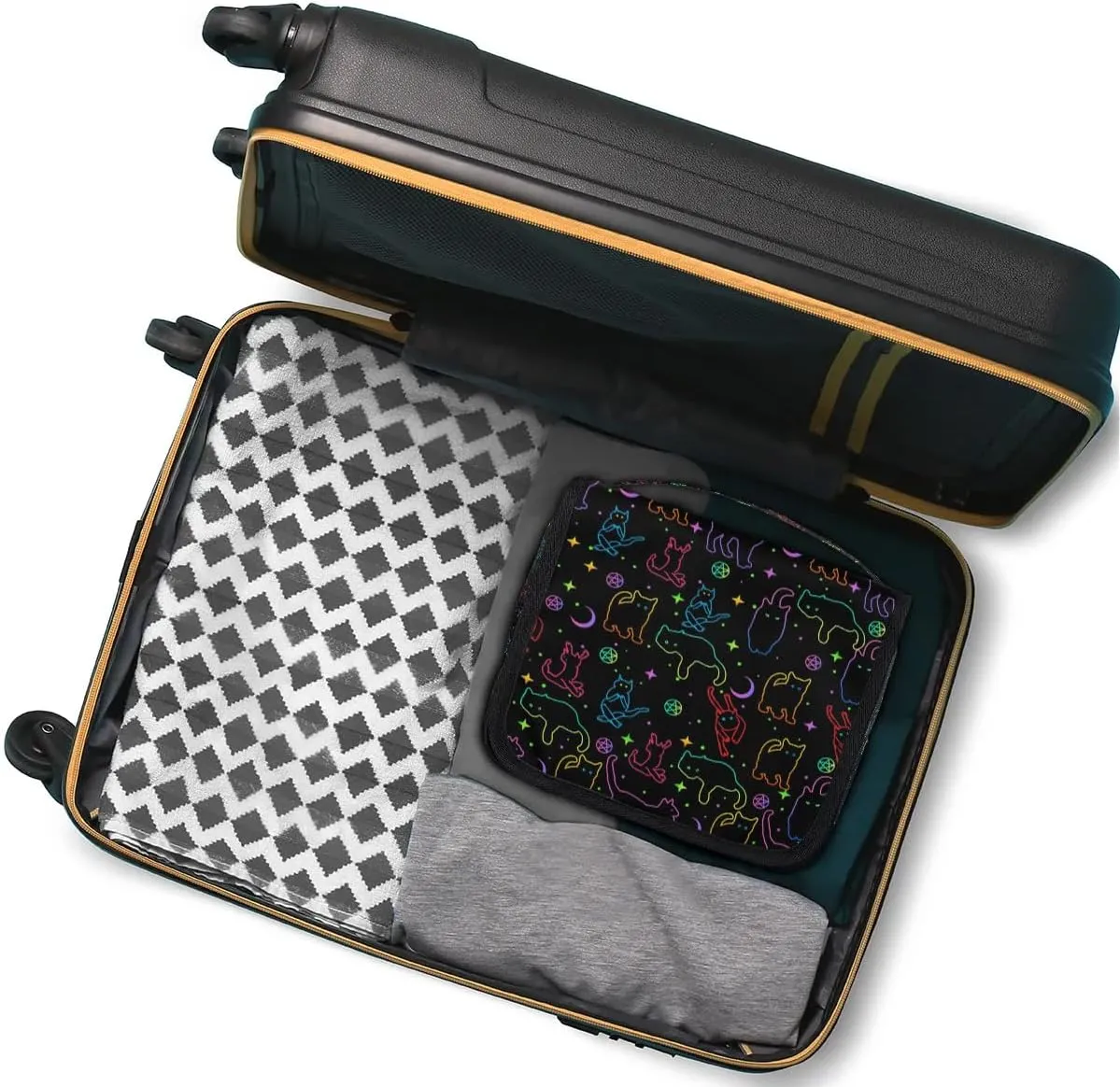 Black Cats Hanging Toiletry Bag, Spacious Travel Toiletry Bag for Women Men, Cosmetic Bags for Women, Travel Makeup Bag Suitable for Business, Camping, and Fitness