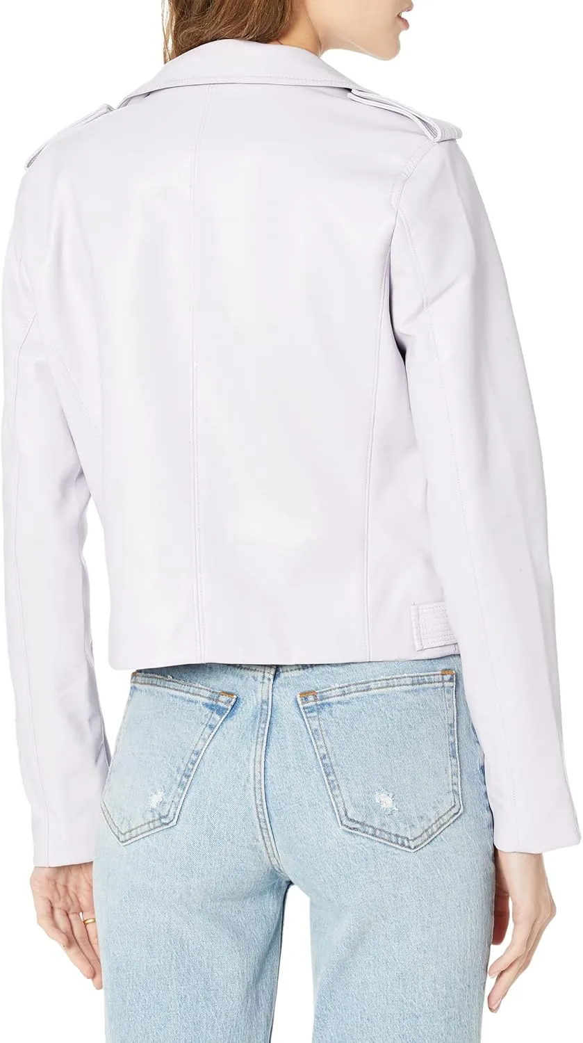 [BLANKNYC] womens Luxury Clothing Vegan Leather Moto Jacket, Comfortable & Stylish Coat