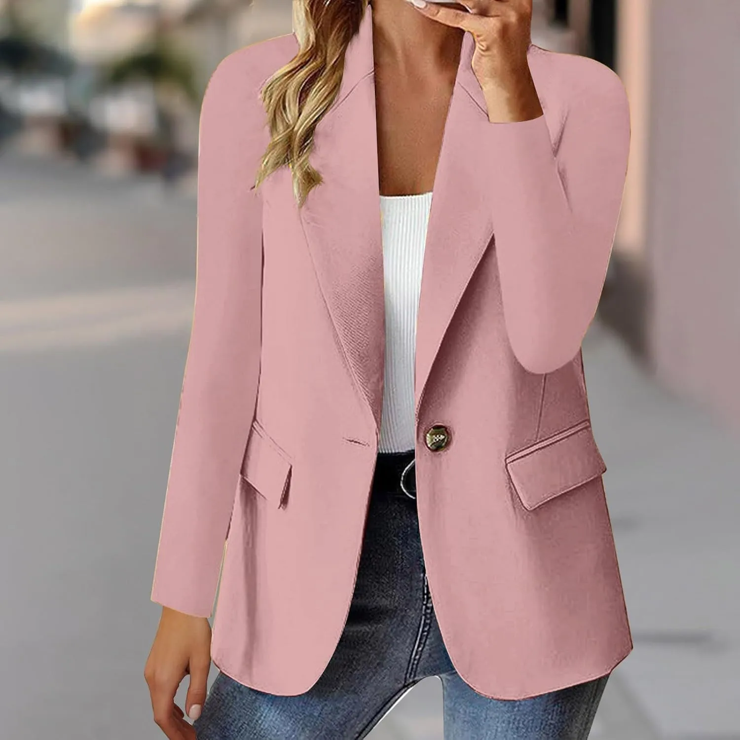 Blazers for Women 2024 Slim Fit Office Blazer Jackets Long Sleeve Open Front Suit Jackets Elegant Business Suits