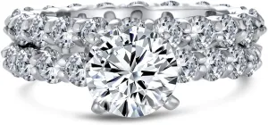 Bling Jewelry Personalize Timeless Promise 1.75CT AAA CZ Round Brilliant Cut Solitaire Engagement Ring For Women Cubic Zirconia Pave Thin Band .925 Sterling Silver Customizable
