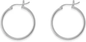 Boma Jewelry Sterling Silver Classic Snap Down Closure Tube Hoop Earrings