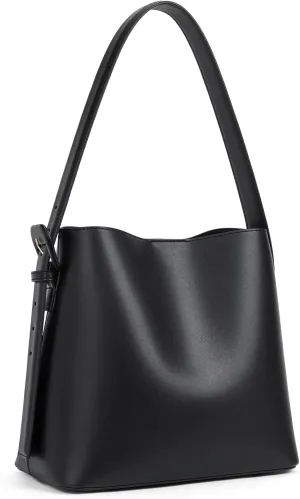 BOSTANTEN Bucket Bag Vegan Leather Shoulder Purses for Women Trendy Adjustable Strap