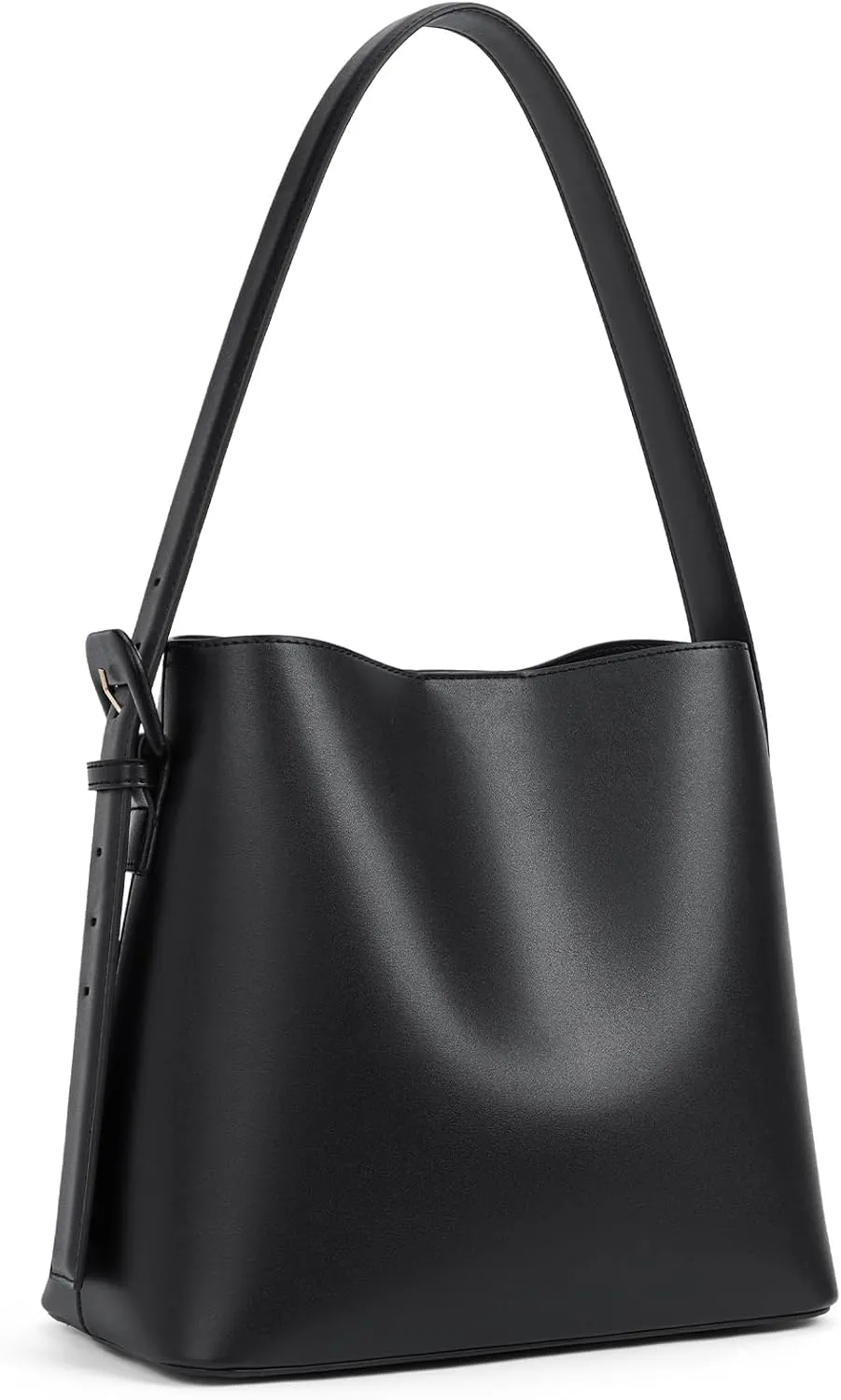 BOSTANTEN Bucket Bag Vegan Leather Shoulder Purses for Women Trendy Adjustable Strap