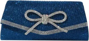 Bow Evening Bag Sparkly Clutch Purses for Women Bow Rhinestone Handbag Tote Shoulder Purse Wedding Glitter Clutch Satchels