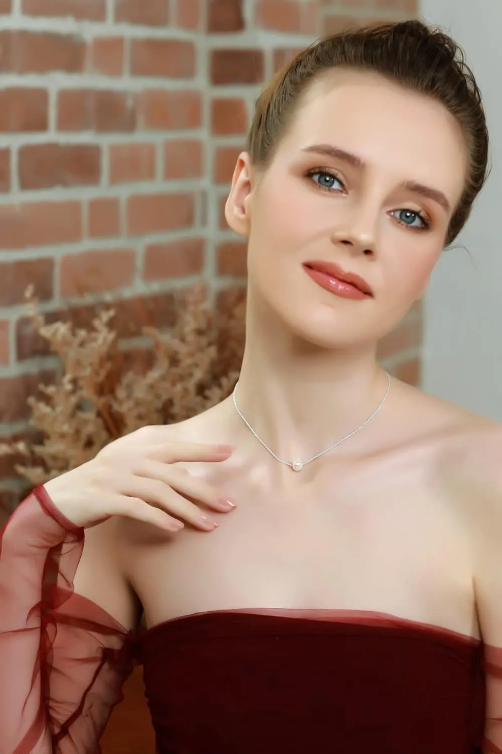 Brand Pearl Layered Necklaces, Choker & Chain Design, Semi-Round Simulated Pearl for Women