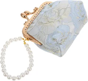 Bridal Flower Bag Vintage Chinese Embroidery Clutch Purse for Women Elegant Coin Purse for Formal Parties