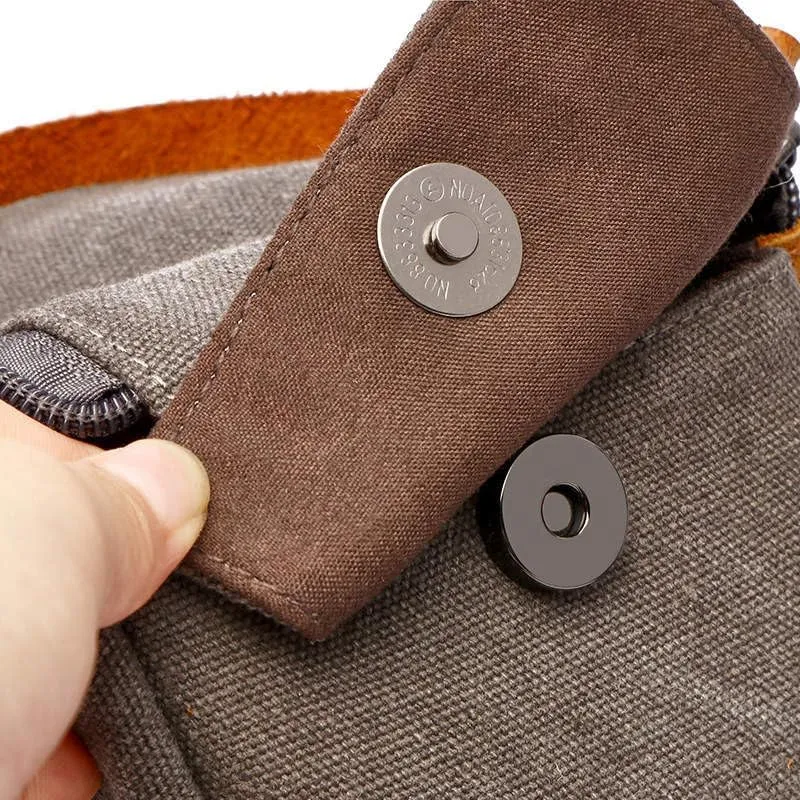 Canvas Dopp Kit Stylish Travel Essential for Men and Women Khaki Mini Pouch with Leather Zipper Perfect Grooming Gift Toiletry Bag for Shaving and Accessories Compact, Durable, and Versatile Organizer