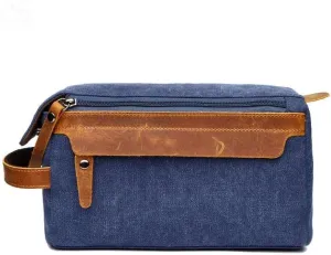 Canvas Dopp Kit Stylish Travel Essential for Men and Women Khaki Mini Pouch with Leather Zipper Perfect Grooming Gift Toiletry Bag for Shaving and Accessories Compact, Durable, and Versatile Organizer