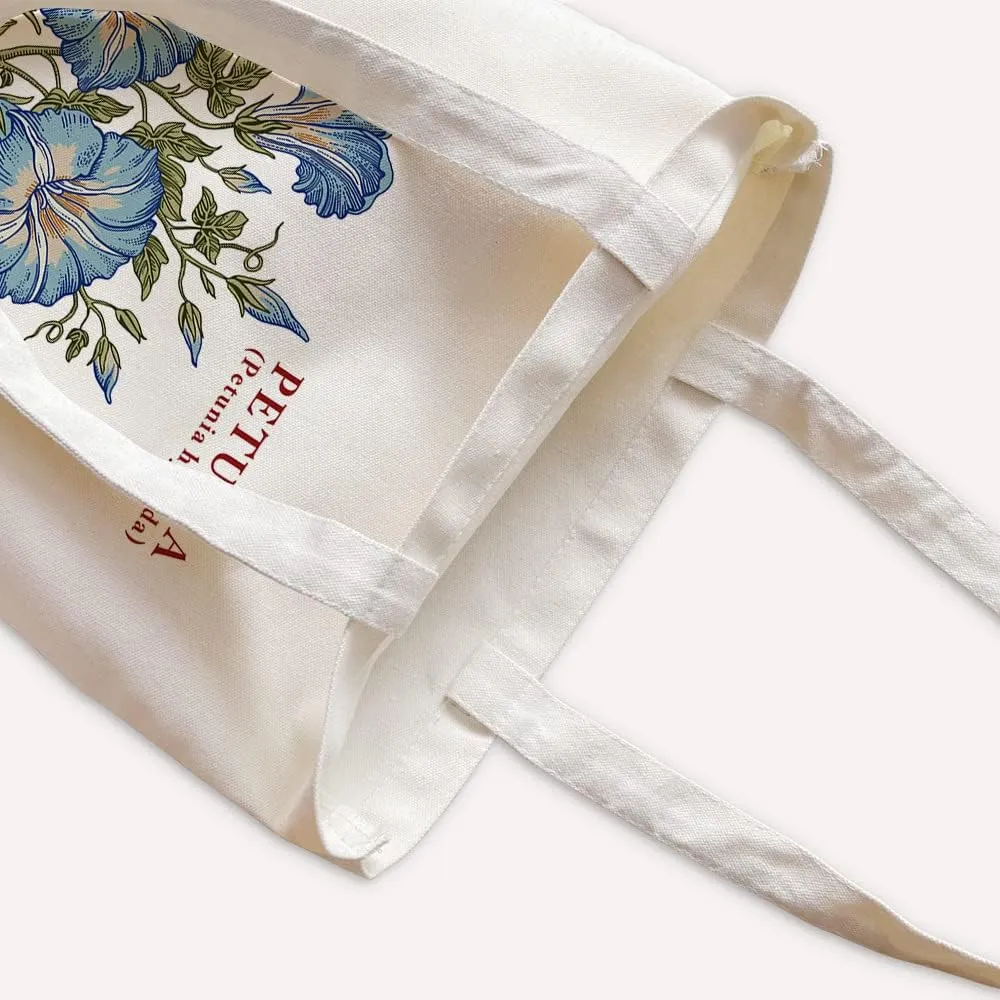 Canvas Floral Botanical Tote Bag for Women Teacher, Reusable Grocery Bags, Cute Cat Tote Bags Aesthetic for Shopping