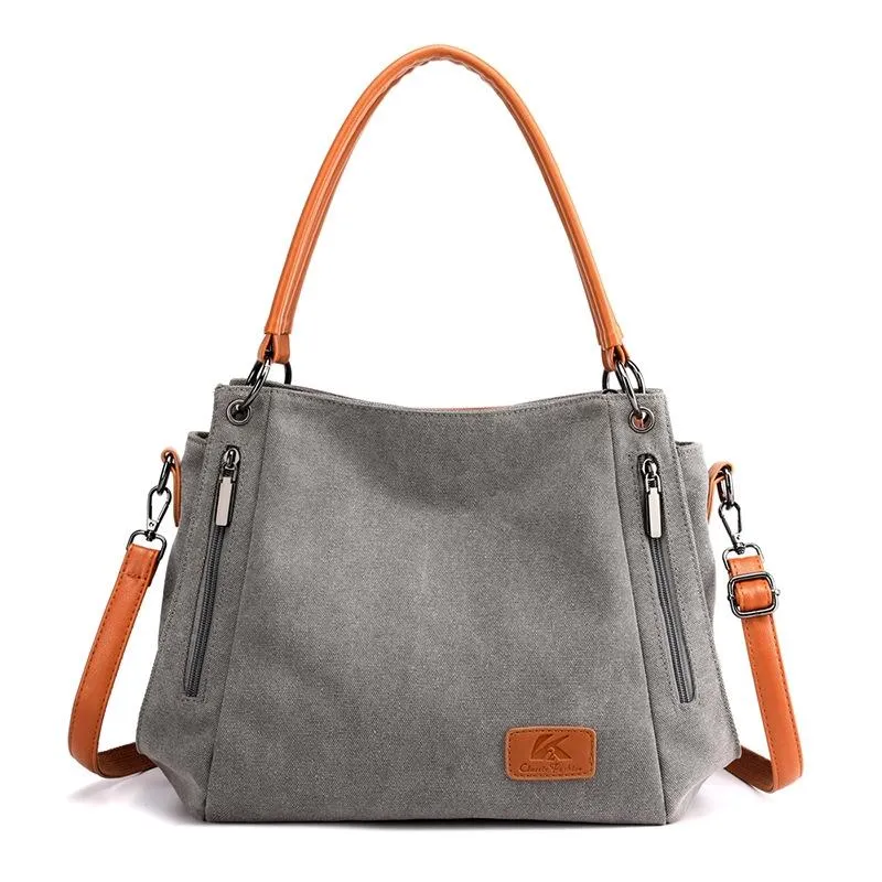 Canvas Shoulder Bag - Spacious and Stylish