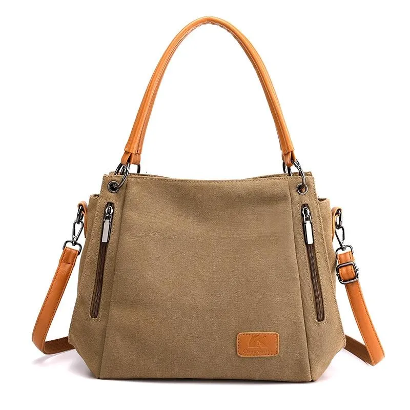 Canvas Shoulder Bag - Spacious and Stylish