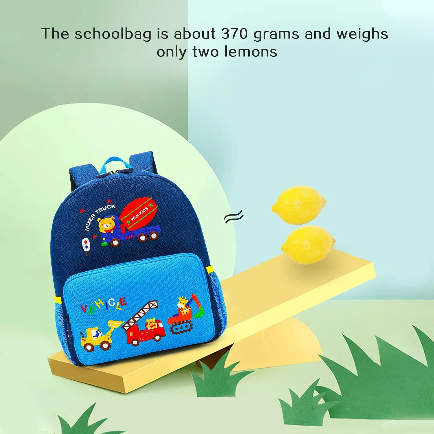 Car Dinosaur Kids Toddler Backpack for Boys and Girls Children Waterproof Preschool Bag(Blue Traffic Paradise)