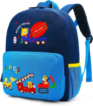 Car Dinosaur Kids Toddler Backpack for Boys and Girls Children Waterproof Preschool Bag(Blue Traffic Paradise)