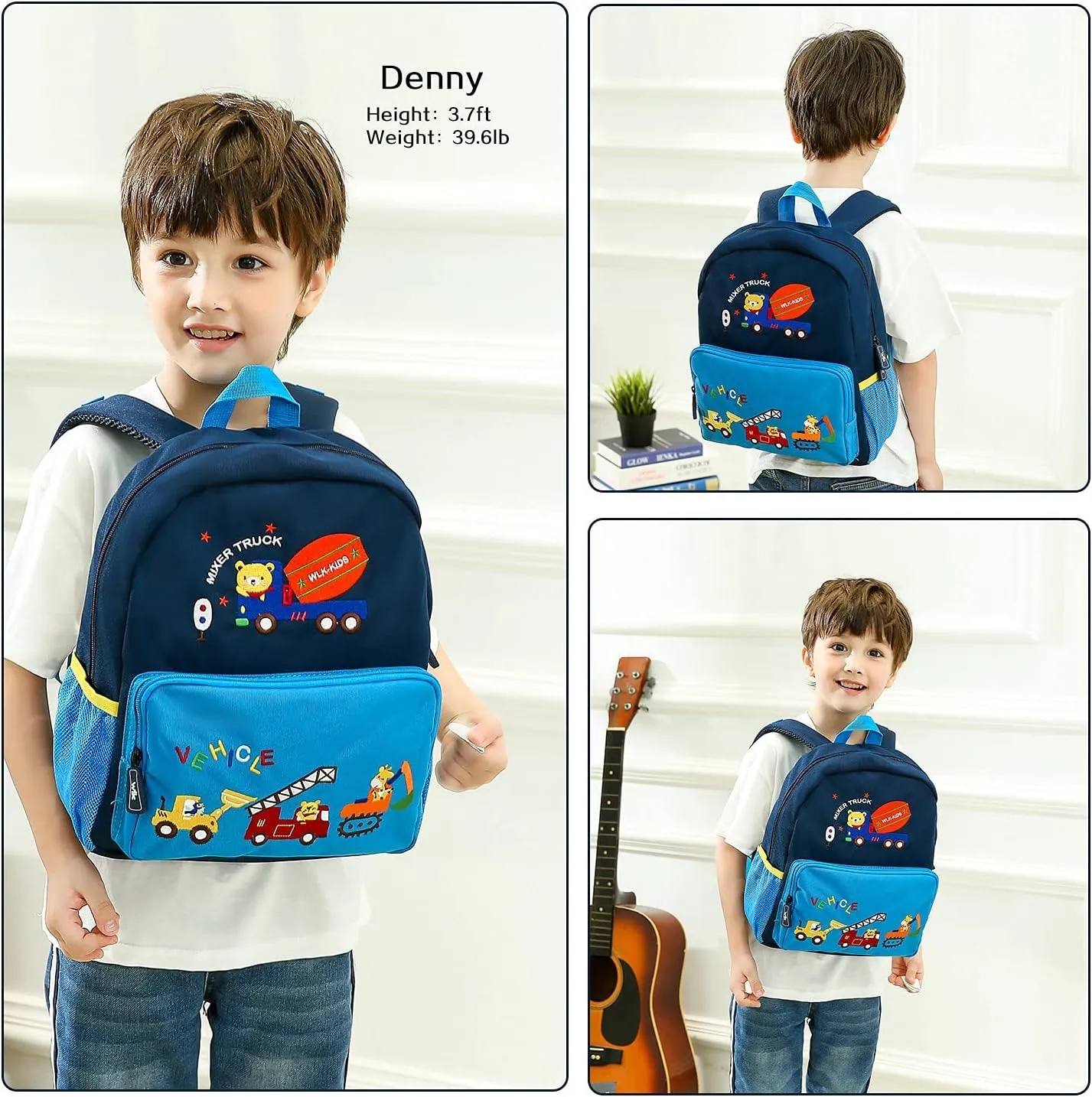 Car Dinosaur Kids Toddler Backpack for Boys and Girls Children Waterproof Preschool Bag(Blue Traffic Paradise)