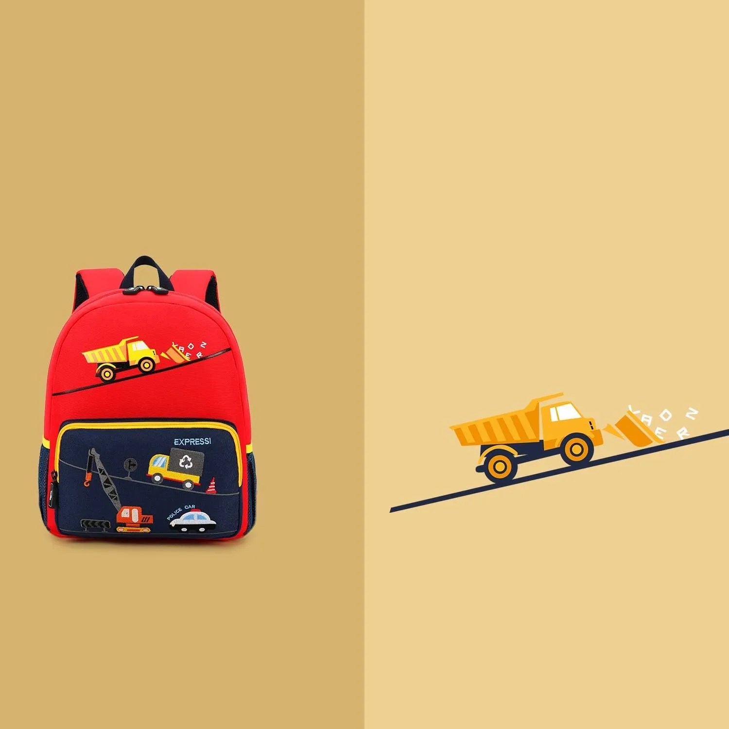 Car Dinosaur Kids Toddler Backpack for Boys and Girls Children Waterproof Preschool Bag(Bus)