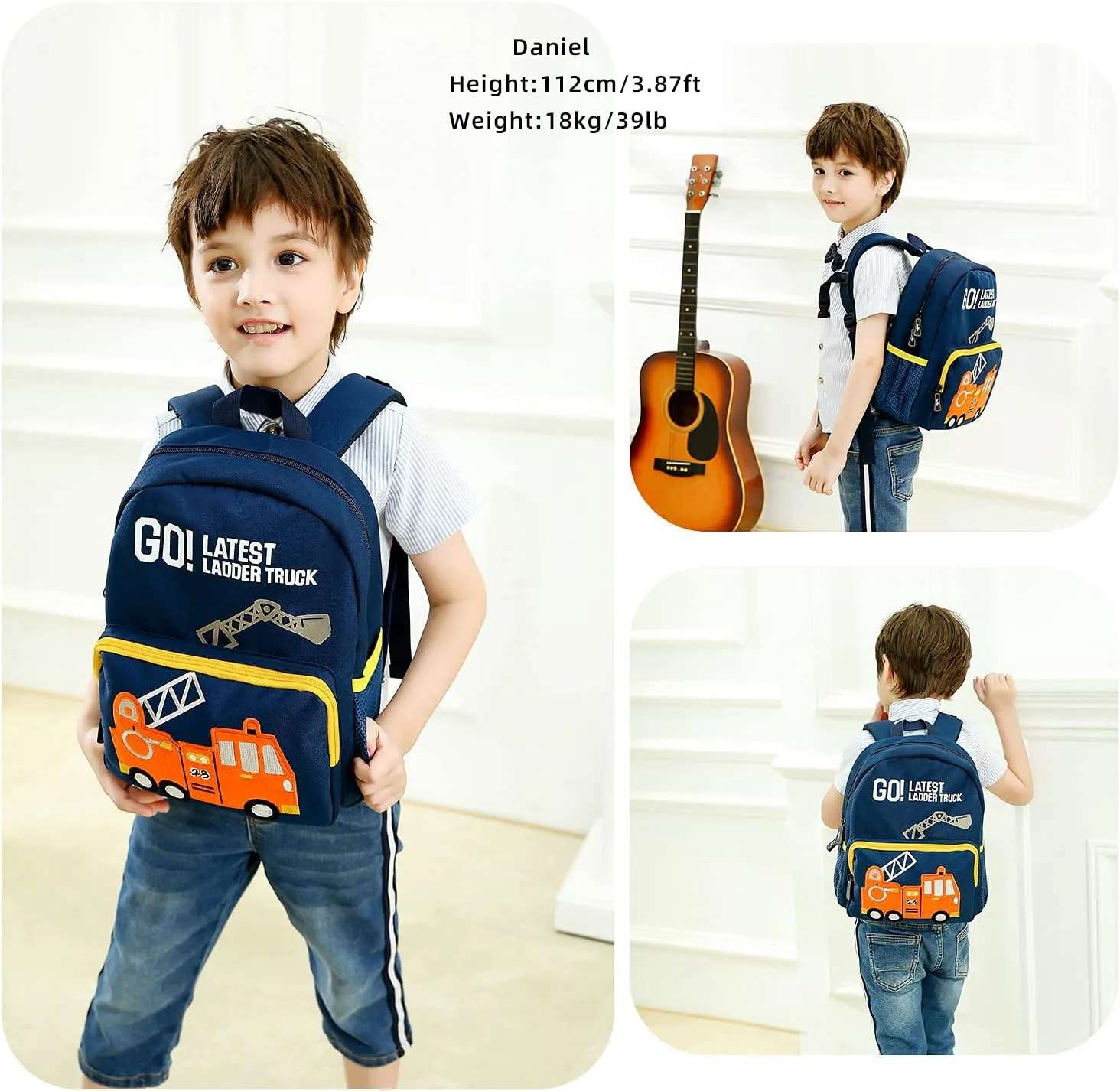 Car Dinosaur Kids Toddler Backpack for Boys and Girls Children Waterproof Preschool Bag(Excavator)