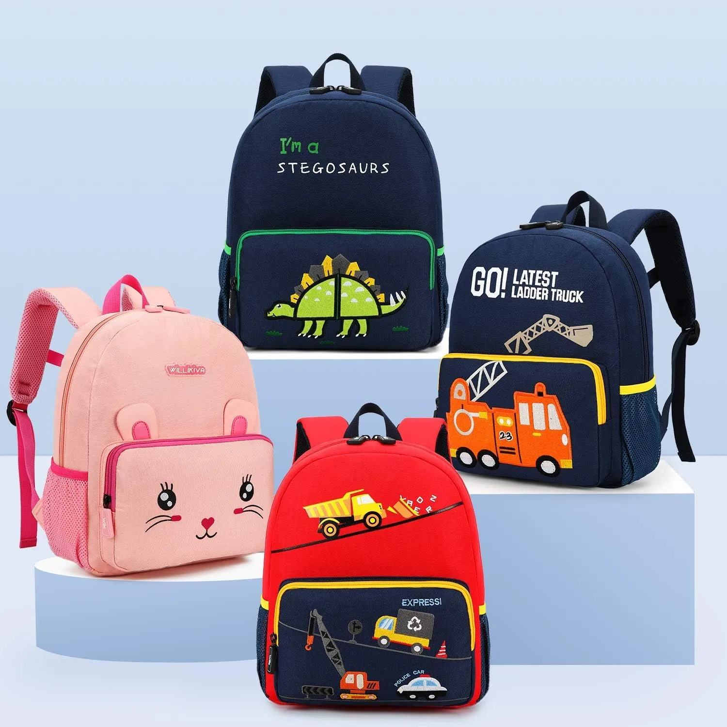 Car Dinosaur Kids Toddler Backpack for Boys and Girls Children Waterproof Preschool Bag(Excavator)